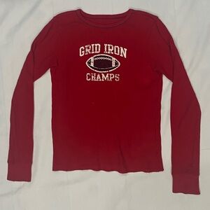 Fruit of the Loom Red Graphic Long Sleeve Shirt